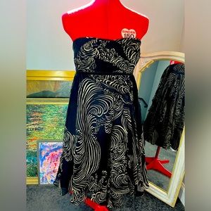 Marchesa Notte Strapless Silk Chiffon Dress